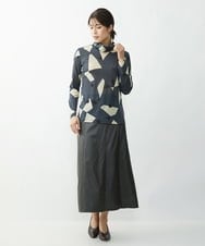 NGHJQ21270 GIANNI LO GIUDICE(ジャンニ ロ ジュディチェ) ウエットレザーAラインスカート ブラウン