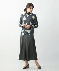 NGHJQ21270 GIANNI LO GIUDICE(ジャンニ ロ ジュディチェ) ウエットレザーAラインスカート ブラウン