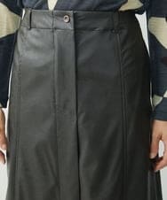 NGHJQ21270 GIANNI LO GIUDICE(ジャンニ ロ ジュディチェ) ウエットレザーAラインスカート ブラウン