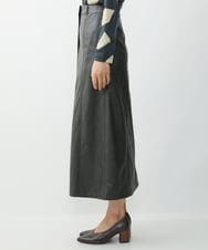 NGHJQ21270 GIANNI LO GIUDICE(ジャンニ ロ ジュディチェ) ウエットレザーAラインスカート ブラウン