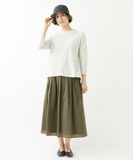 NGHJS01270 GIANNI LO GIUDICE(ジャンニ ロ ジュディチェ) [日本製]ペーパークロスナイロンスカート カーキ