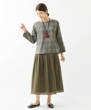 NGHJS01270 GIANNI LO GIUDICE(ジャンニ ロ ジュディチェ) [日本製]ペーパークロスナイロンスカート カーキ