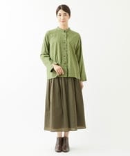NGHJS01270 GIANNI LO GIUDICE(ジャンニ ロ ジュディチェ) [日本製]ペーパークロスナイロンスカート カーキ