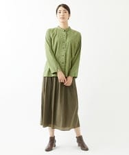 NGHJS01270 GIANNI LO GIUDICE(ジャンニ ロ ジュディチェ) [日本製]ペーパークロスナイロンスカート カーキ
