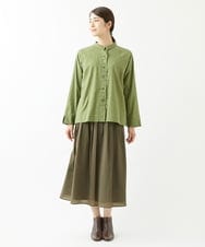 NGHJS01270 GIANNI LO GIUDICE(ジャンニ ロ ジュディチェ) [日本製]ペーパークロスナイロンスカート カーキ