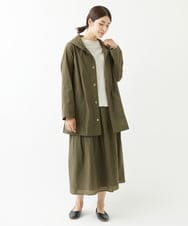 NGHJS01270 GIANNI LO GIUDICE(ジャンニ ロ ジュディチェ) [日本製]ペーパークロスナイロンスカート カーキ