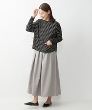 NGHJS20270 GIANNI LO GIUDICE(ジャンニ ロ ジュディチェ) [洗える]ステッチドビースカート グレー