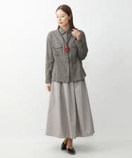 NGHJS20270 GIANNI LO GIUDICE(ジャンニ ロ ジュディチェ) [洗える]ステッチドビースカート グレー