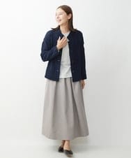 NGHJS20270 GIANNI LO GIUDICE(ジャンニ ロ ジュディチェ) [洗える]ステッチドビースカート グレー