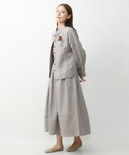 NGHJS20270 GIANNI LO GIUDICE(ジャンニ ロ ジュディチェ) [洗える]ステッチドビースカート グレー