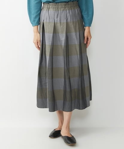 NGHJS21330 GIANNI LO GIUDICE 先染めチェックギャバジンスカート