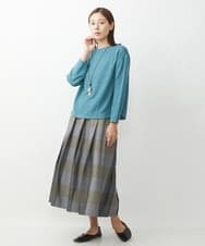 NGHJS21330 GIANNI LO GIUDICE(ジャンニ ロ ジュディチェ) 先染めチェックギャバジンスカート ダークグレー