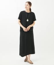 NGHJW30230 GIANNI LO GIUDICE(ジャンニ ロ ジュディチェ) [洗える]綿強撚天竺イレギュラーヘムスカート ブラック