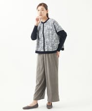 NGKAB11330 GIANNI LO GIUDICE(ジャンニ ロ ジュディチェ) [洗える・日本製]うしろ姿柄ジャガードカットソープルオーバー ブラック