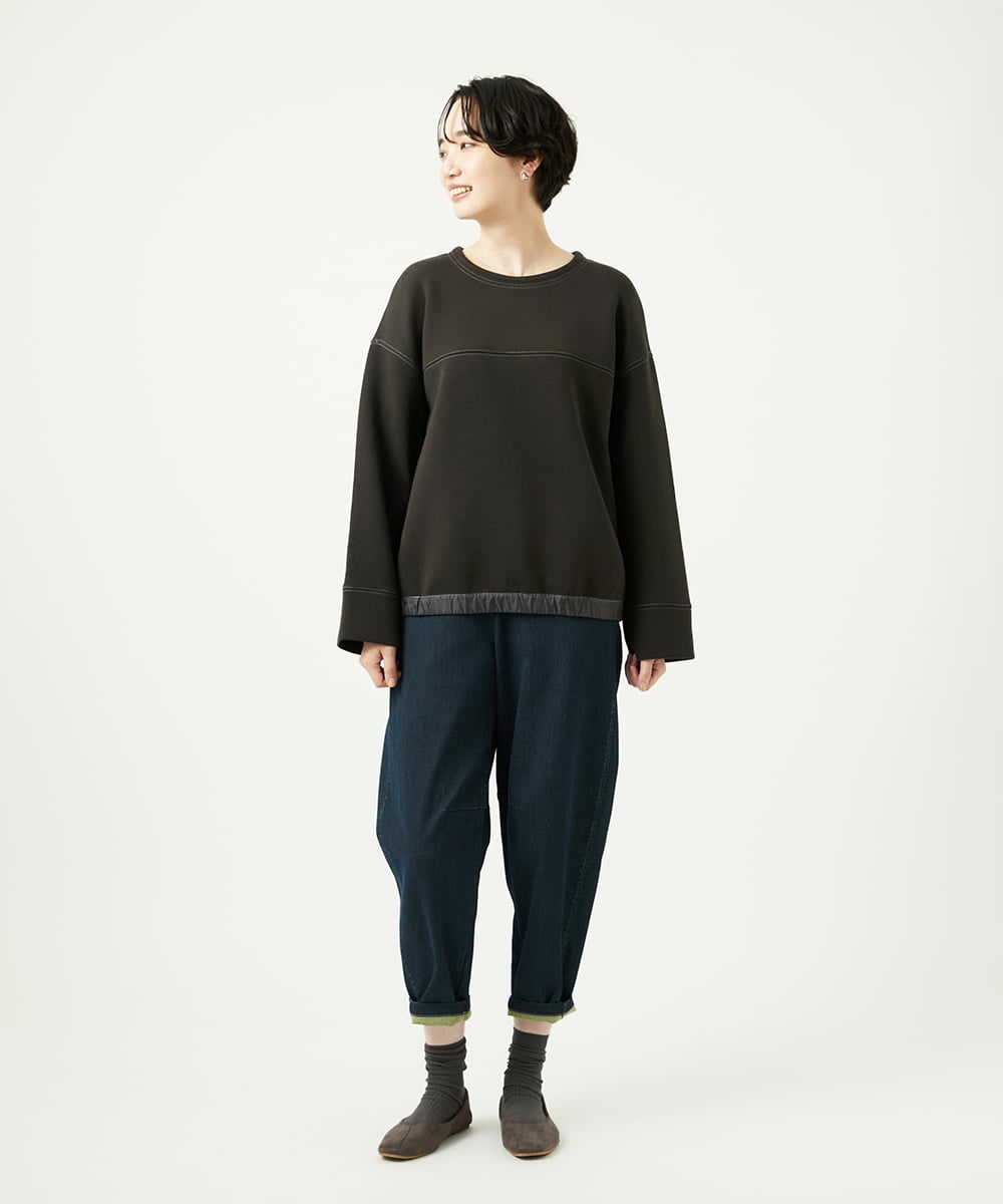 NGKAD01260 GIANNI LO GIUDICE(ジャンニ ロ ジュディチェ) [洗える]アスターダンボールニットカットソー ダークブラウン