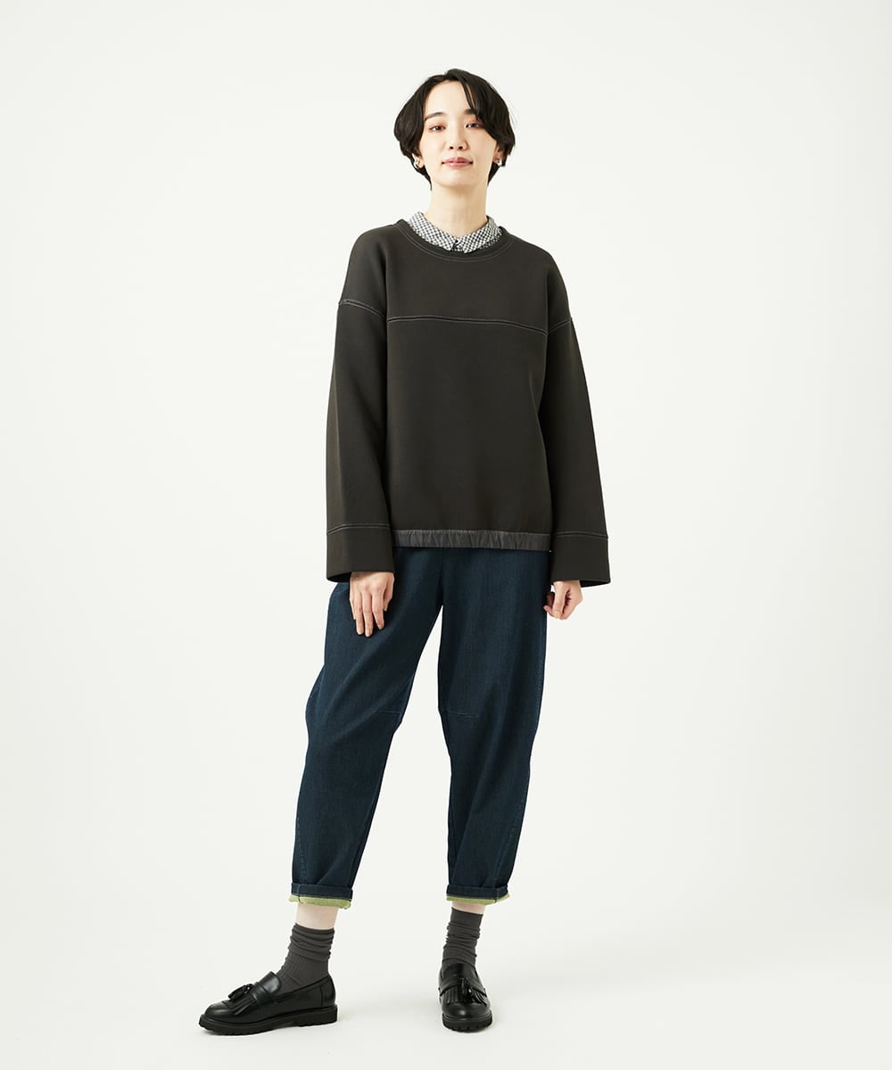 NGKAD01260 GIANNI LO GIUDICE(ジャンニ ロ ジュディチェ) [洗える]アスターダンボールニットカットソー ダークブラウン