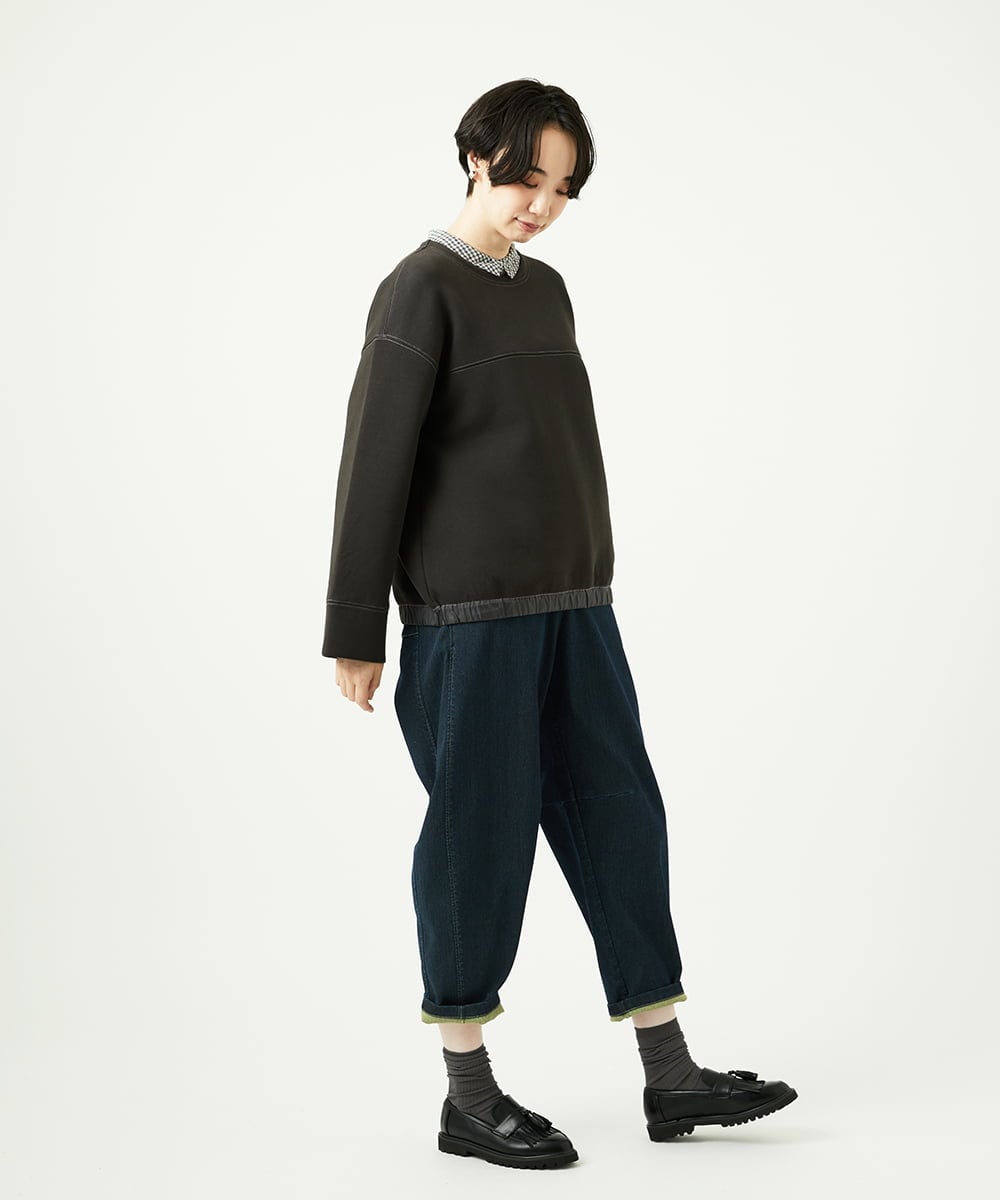 NGKAD01260 GIANNI LO GIUDICE(ジャンニ ロ ジュディチェ) [洗える]アスターダンボールニットカットソー ダークブラウン