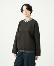 NGKAD01260 GIANNI LO GIUDICE(ジャンニ ロ ジュディチェ) [洗える]アスターダンボールニットカットソー ダークブラウン