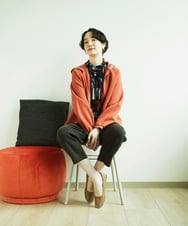 NGKAD02230 GIANNI LO GIUDICE(ジャンニ ロ ジュディチェ) [洗える・日本製]Tenリバースティックプリントカットソー レッド
