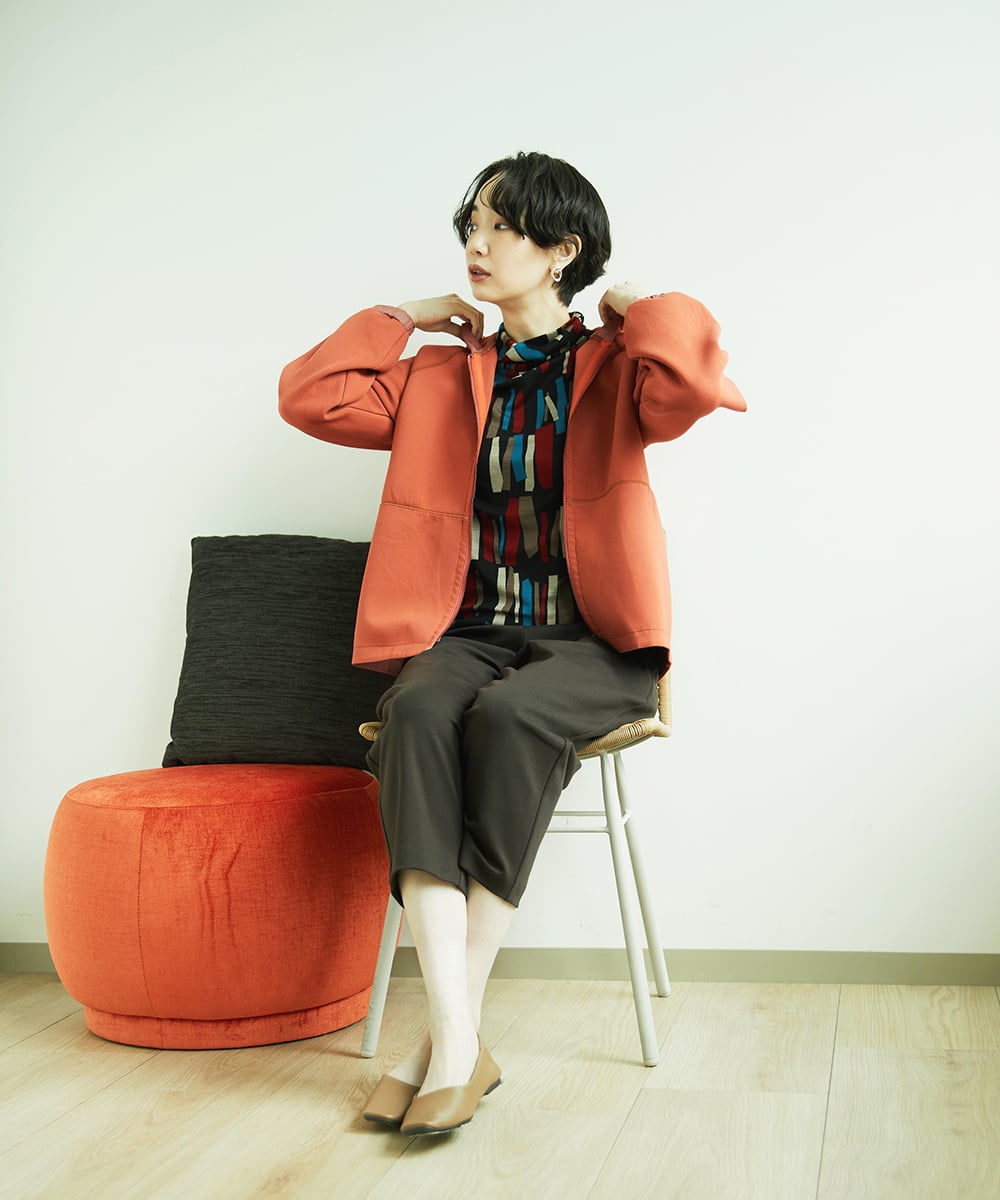 NGKAD02230 GIANNI LO GIUDICE(ジャンニ ロ ジュディチェ) [洗える・日本製]Tenリバースティックプリントカットソー レッド