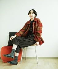 NGKAD02230 GIANNI LO GIUDICE(ジャンニ ロ ジュディチェ) [洗える・日本製]Tenリバースティックプリントカットソー レッド