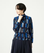 NGKAD02230 GIANNI LO GIUDICE(ジャンニ ロ ジュディチェ) [洗える・日本製]Tenリバースティックプリントカットソー ブルー