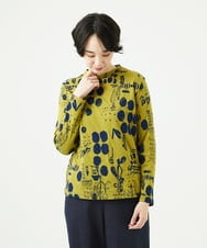 NGKAE12210 GIANNI LO GIUDICE(ジャンニ ロ ジュディチェ) [洗える・日本製]幾何柄両面選針カットソー グリーン