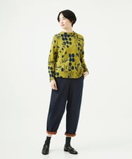 NGKAE12210 GIANNI LO GIUDICE(ジャンニ ロ ジュディチェ) [洗える・日本製]幾何柄両面選針カットソー グリーン