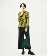 NGKAE12210 GIANNI LO GIUDICE(ジャンニ ロ ジュディチェ) [洗える・日本製]幾何柄両面選針カットソー グリーン