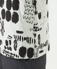 NGKAE12210 GIANNI LO GIUDICE(ジャンニ ロ ジュディチェ) [洗える・日本製]幾何柄両面選針カットソー ライトグレー