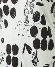 NGKAE12210 GIANNI LO GIUDICE(ジャンニ ロ ジュディチェ) [洗える・日本製]幾何柄両面選針カットソー ライトグレー