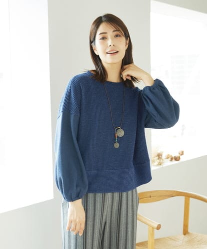 NGKAE20330 GIANNI LO GIUDICE [洗える]コットンスラブインレーカットソー