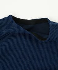 NGKAE20330 GIANNI LO GIUDICE(ジャンニ ロ ジュディチェ) [洗える]コットンスラブインレーカットソー ネイビー