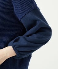 NGKAE20330 GIANNI LO GIUDICE(ジャンニ ロ ジュディチェ) [洗える]コットンスラブインレーカットソー ネイビー