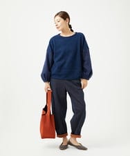 NGKAE20330 GIANNI LO GIUDICE(ジャンニ ロ ジュディチェ) [洗える]コットンスラブインレーカットソー ネイビー