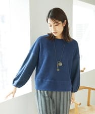 NGKAE20330 GIANNI LO GIUDICE(ジャンニ ロ ジュディチェ) [洗える]コットンスラブインレーカットソー ネイビー