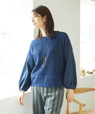 NGKAE20330 GIANNI LO GIUDICE(ジャンニ ロ ジュディチェ) [洗える]コットンスラブインレーカットソー ネイビー