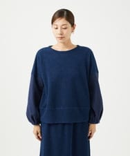 NGKAE20330 GIANNI LO GIUDICE(ジャンニ ロ ジュディチェ) [洗える]コットンスラブインレーカットソー ネイビー