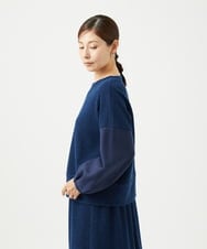 NGKAE20330 GIANNI LO GIUDICE(ジャンニ ロ ジュディチェ) [洗える]コットンスラブインレーカットソー ネイビー