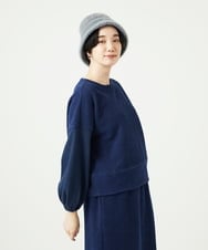 NGKAE20330 GIANNI LO GIUDICE(ジャンニ ロ ジュディチェ) [洗える]コットンスラブインレーカットソー ネイビー