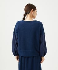 NGKAE20330 GIANNI LO GIUDICE(ジャンニ ロ ジュディチェ) [洗える]コットンスラブインレーカットソー ネイビー