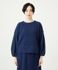 NGKAE20330 GIANNI LO GIUDICE(ジャンニ ロ ジュディチェ) [洗える]コットンスラブインレーカットソー ネイビー