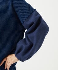 NGKAE20330 GIANNI LO GIUDICE(ジャンニ ロ ジュディチェ) [洗える]コットンスラブインレーカットソー ネイビー
