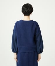 NGKAE20330 GIANNI LO GIUDICE(ジャンニ ロ ジュディチェ) [洗える]コットンスラブインレーカットソー ネイビー