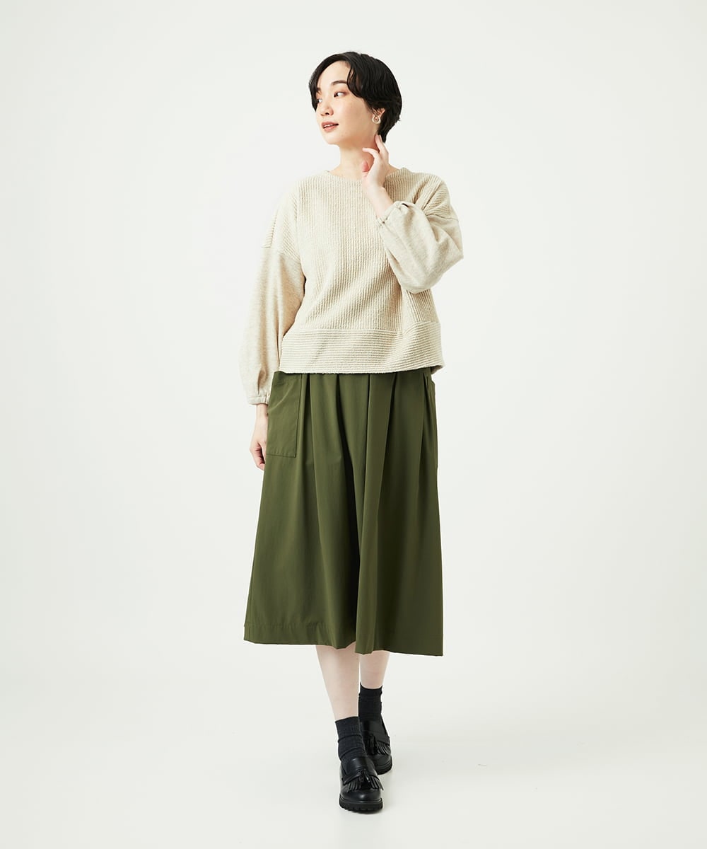 NGKAE20330 GIANNI LO GIUDICE(ジャンニ ロ ジュディチェ) [洗える]コットンスラブインレーカットソー ベージュ