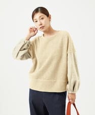 NGKAE20330 GIANNI LO GIUDICE(ジャンニ ロ ジュディチェ) [洗える]コットンスラブインレーカットソー ベージュ