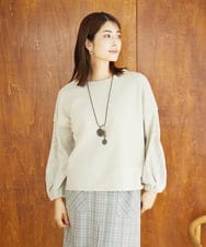 NGKAE20330 GIANNI LO GIUDICE(ジャンニ ロ ジュディチェ) [洗える]コットンスラブインレーカットソー ベージュ