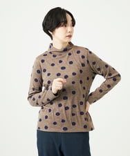 NGKAE22180 GIANNI LO GIUDICE(ジャンニ ロ ジュディチェ) [洗える・日本製]先染め接結ドットジャガードカットソー ベージュ