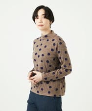 NGKAE22180 GIANNI LO GIUDICE(ジャンニ ロ ジュディチェ) [洗える・日本製]先染め接結ドットジャガードカットソー ベージュ