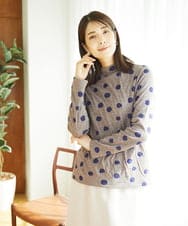 NGKAE22180 GIANNI LO GIUDICE(ジャンニ ロ ジュディチェ) [洗える・日本製]先染め接結ドットジャガードカットソー ベージュ